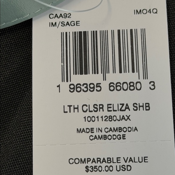 COACH New York Eliza Leather Shoulder Bag w/ Zipper Closure in Sage Green NWT - Picture 11 of 13